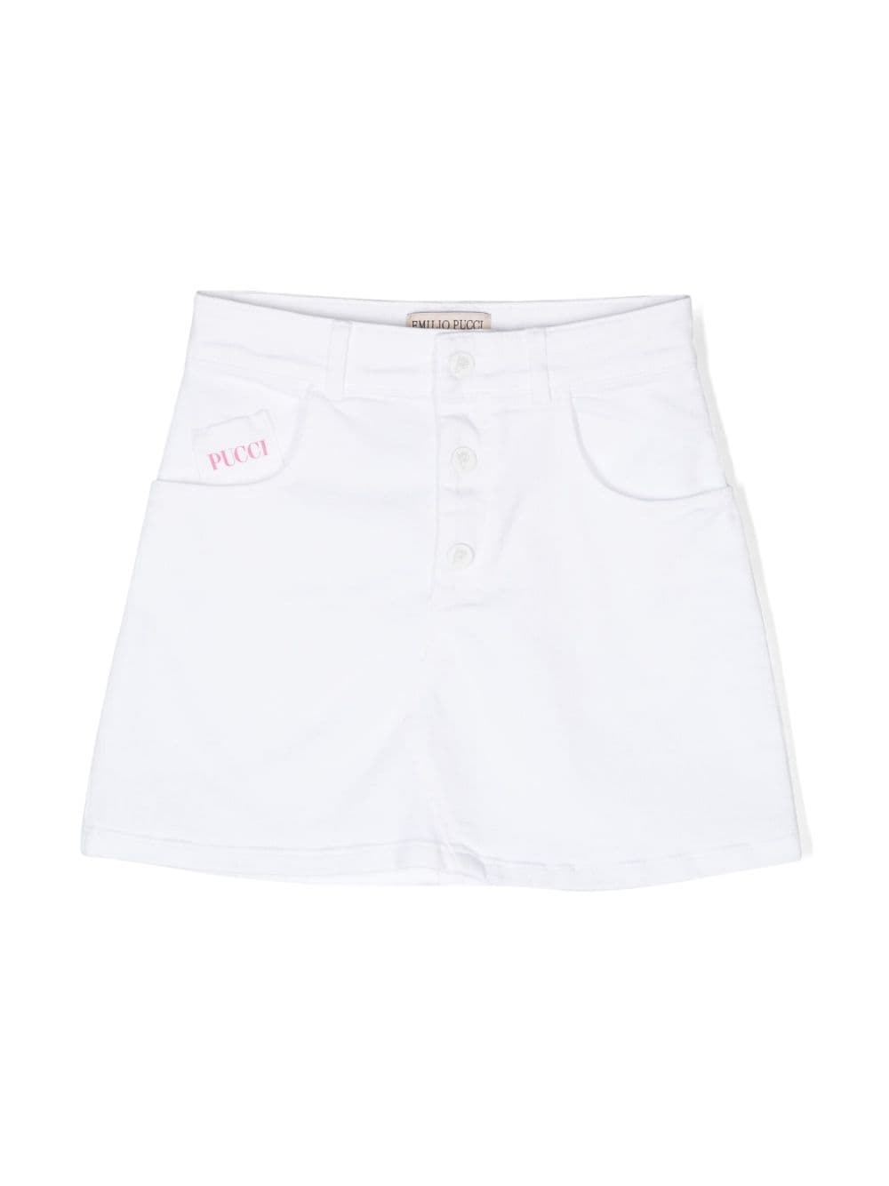 PUCCI Junior embroidered-detail mini shorts - White von PUCCI Junior