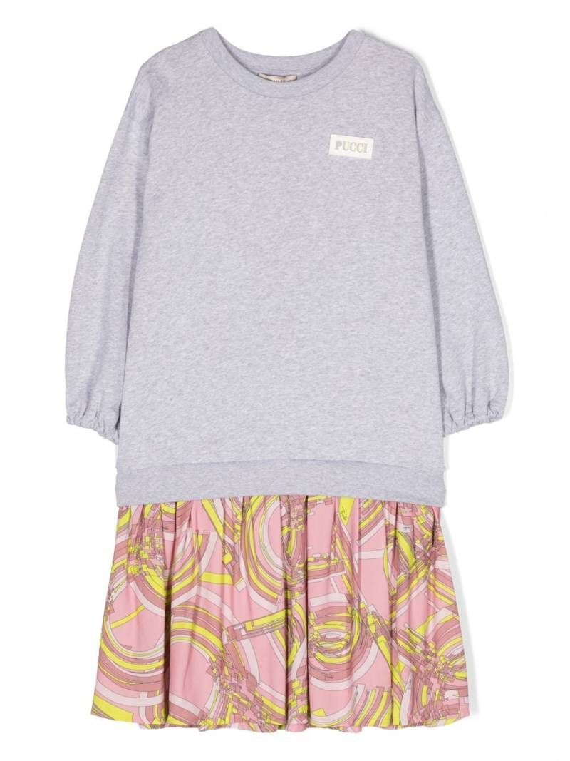 PUCCI Junior graphic-print sweatshirt dress - Grey von PUCCI Junior