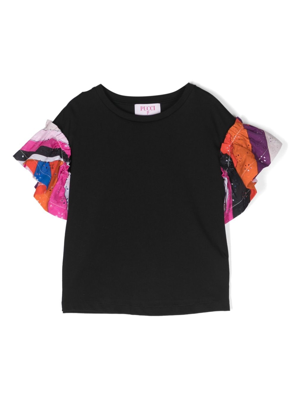 PUCCI Junior iride-print cotton T-shirt - Black von PUCCI Junior