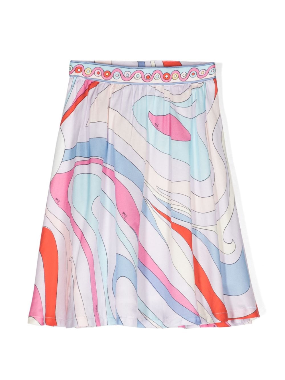 PUCCI Junior iride-print flared skirt - Blue von PUCCI Junior