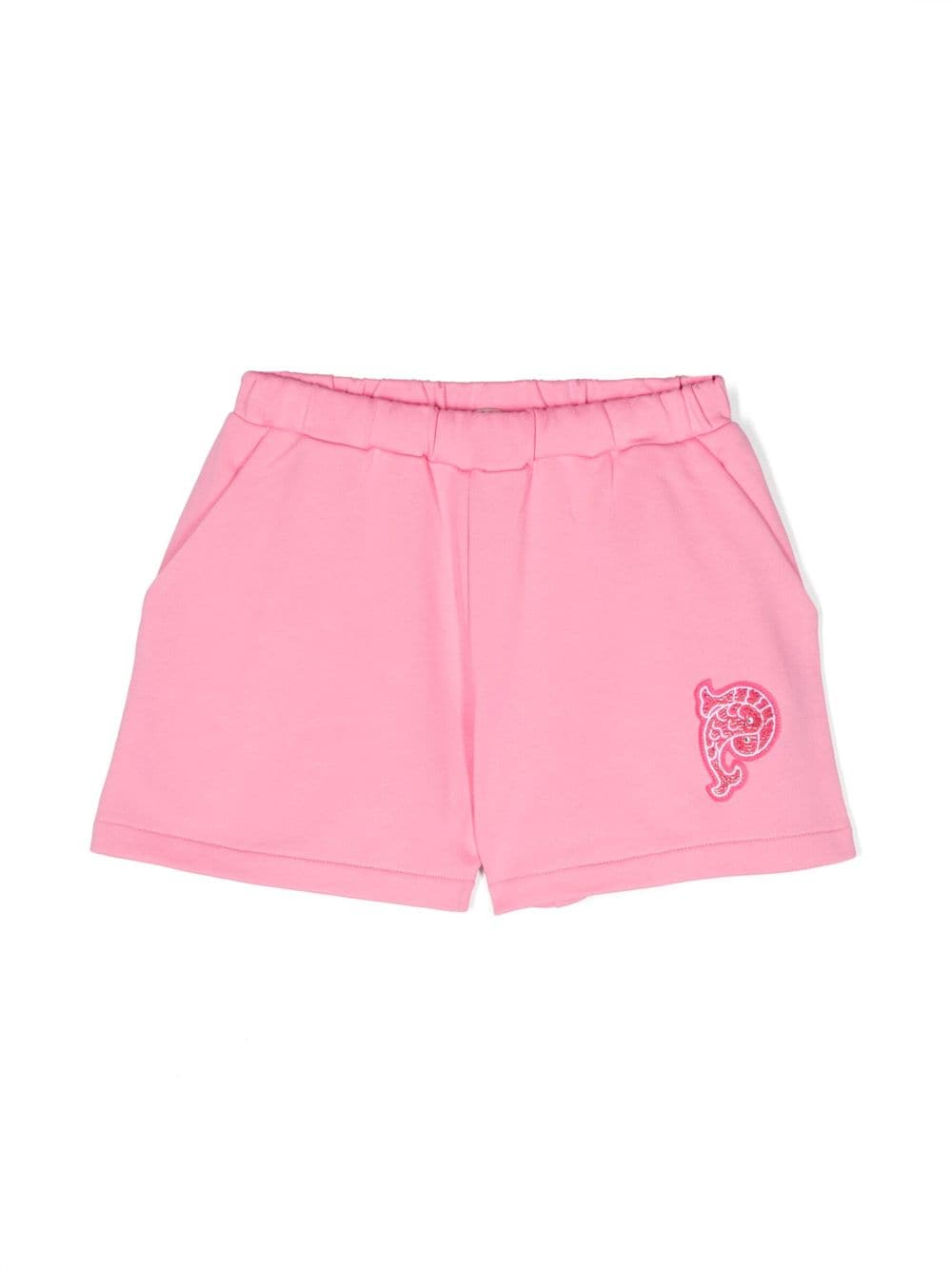 PUCCI Junior logo-embroidered cotton shorts - Pink von PUCCI Junior