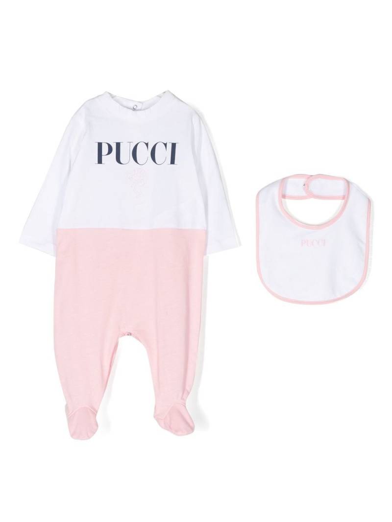 PUCCI Junior logo-print cotton babygrow set - White von PUCCI Junior