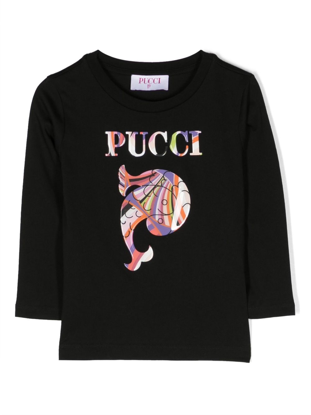 PUCCI Junior logo-print long-sleeved T-shirt - Black von PUCCI Junior