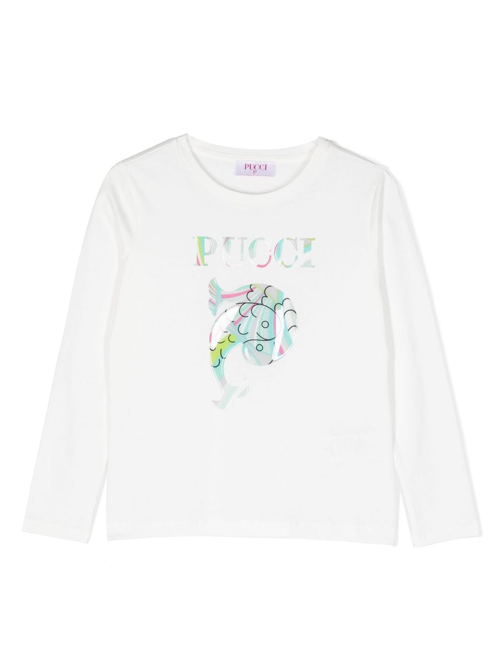 PUCCI Junior logo-print long-sleeved T-shirt - White von PUCCI Junior