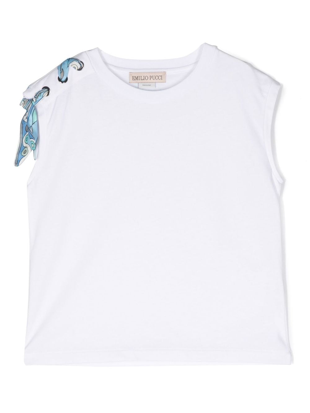 PUCCI Junior scarf-detailing cotton T-shirt - White von PUCCI Junior