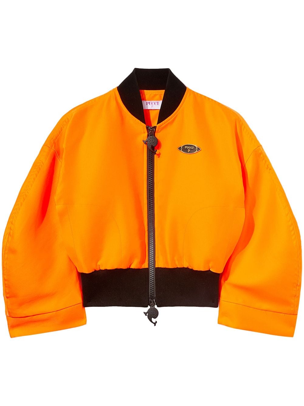 PUCCI logo-plaque puffy bomber jacket - Orange von PUCCI