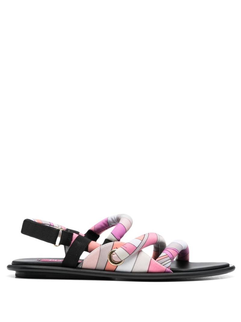 PUCCI Marmo-print flat sandals - Pink von PUCCI