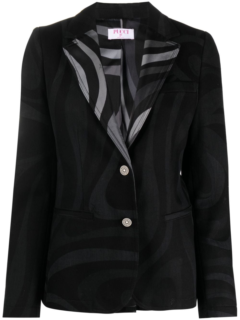 PUCCI Marmo-print single-breasted blazer - Black von PUCCI