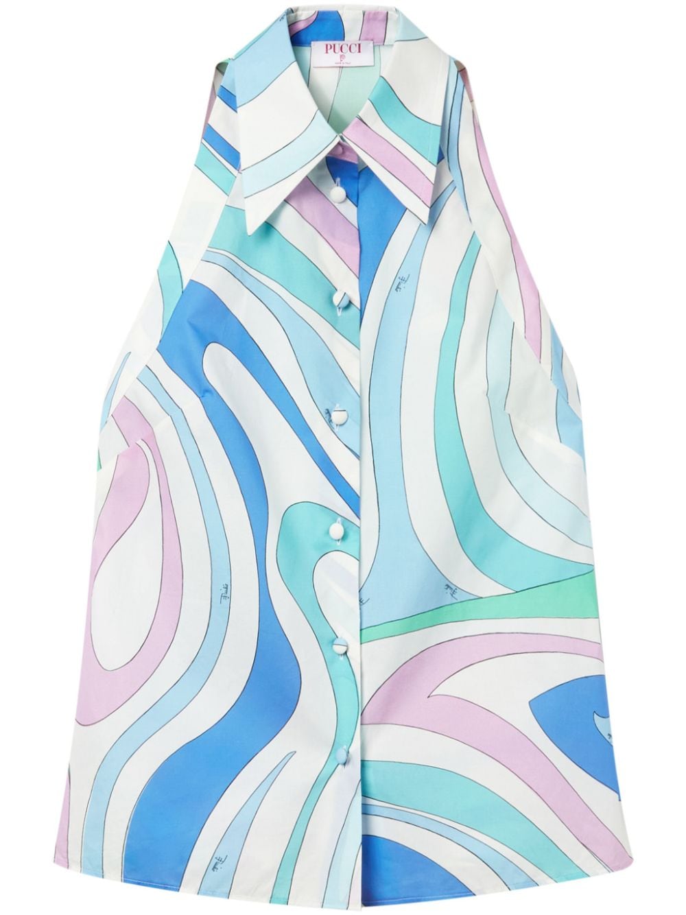 PUCCI Marmo-print sleeveless shirt - White von PUCCI