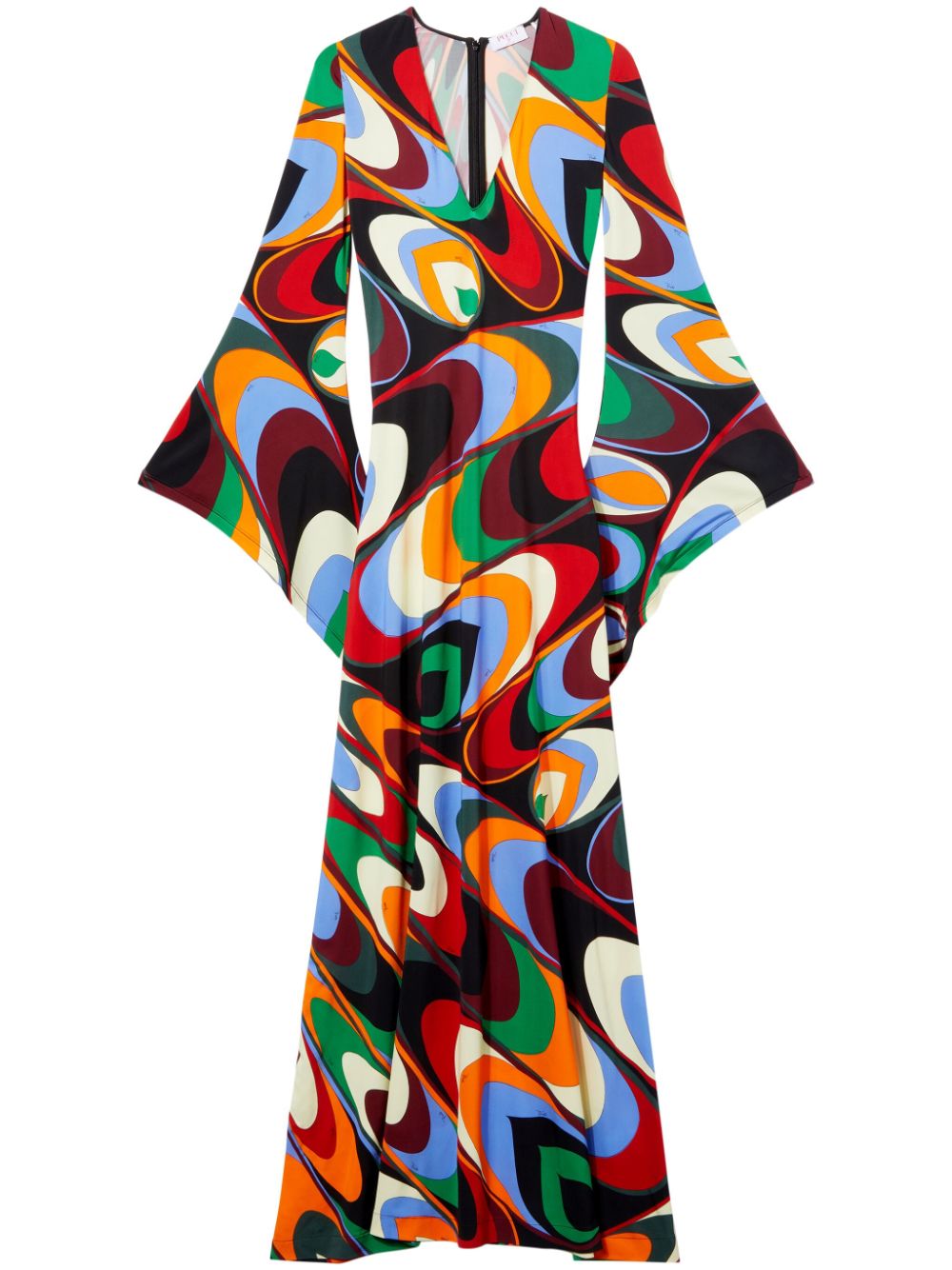 PUCCI Onde-print jersey maxi dress - Orange von PUCCI