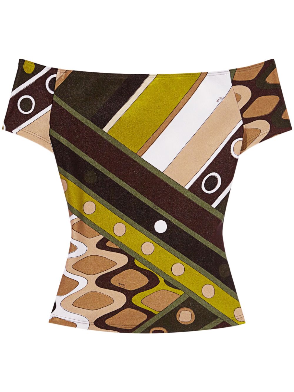 PUCCI Vivara-print wide-neck top - Green von PUCCI