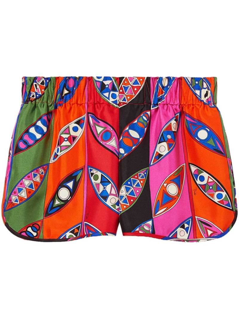 PUCCI abstract print elasticated waistband silk shorts - Pink von PUCCI