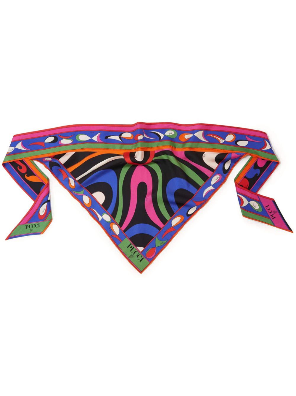 PUCCI abstract print silk scarf - Black von PUCCI