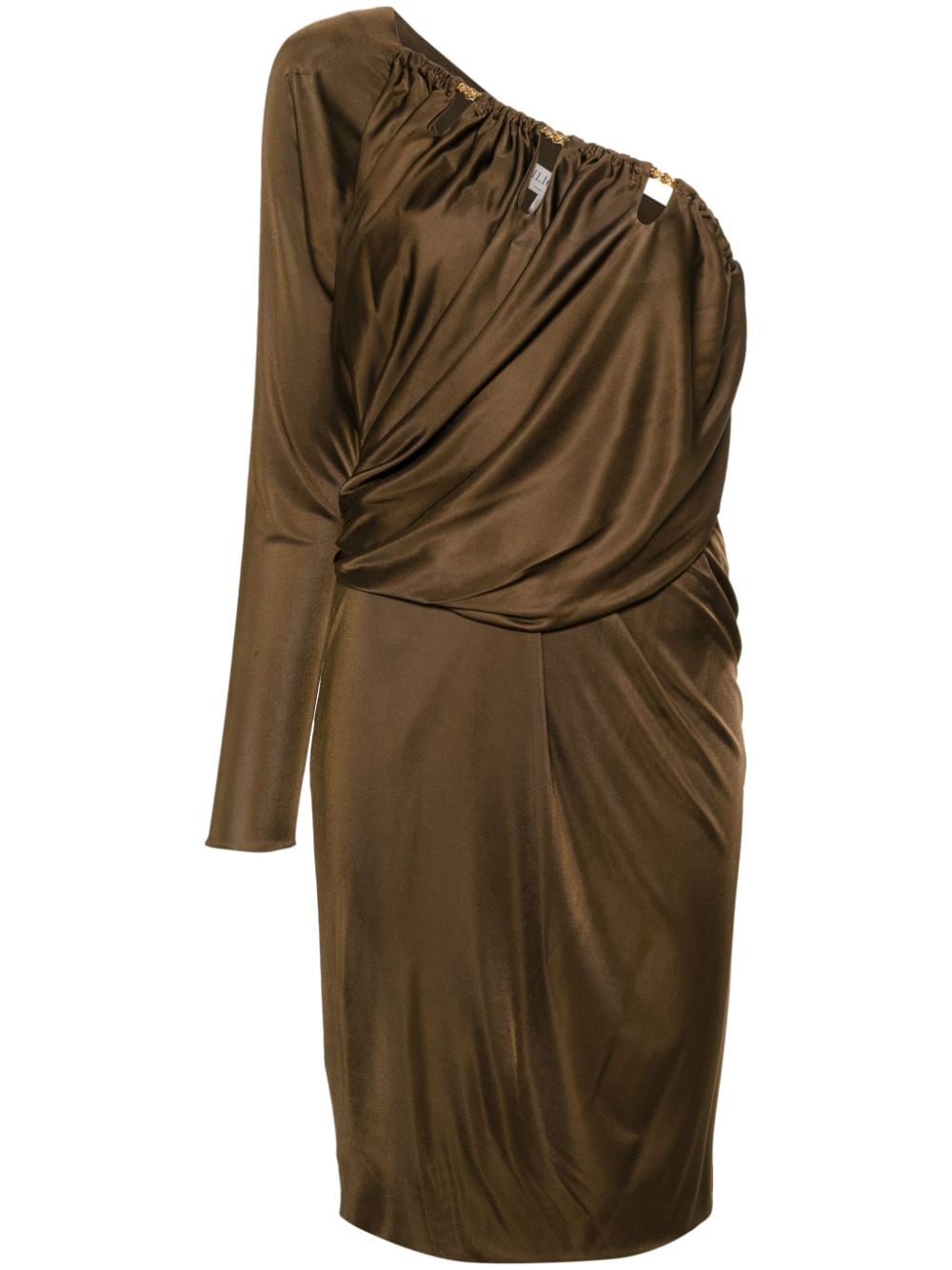 PUCCI asymmetric draped midi dress - Brown von PUCCI