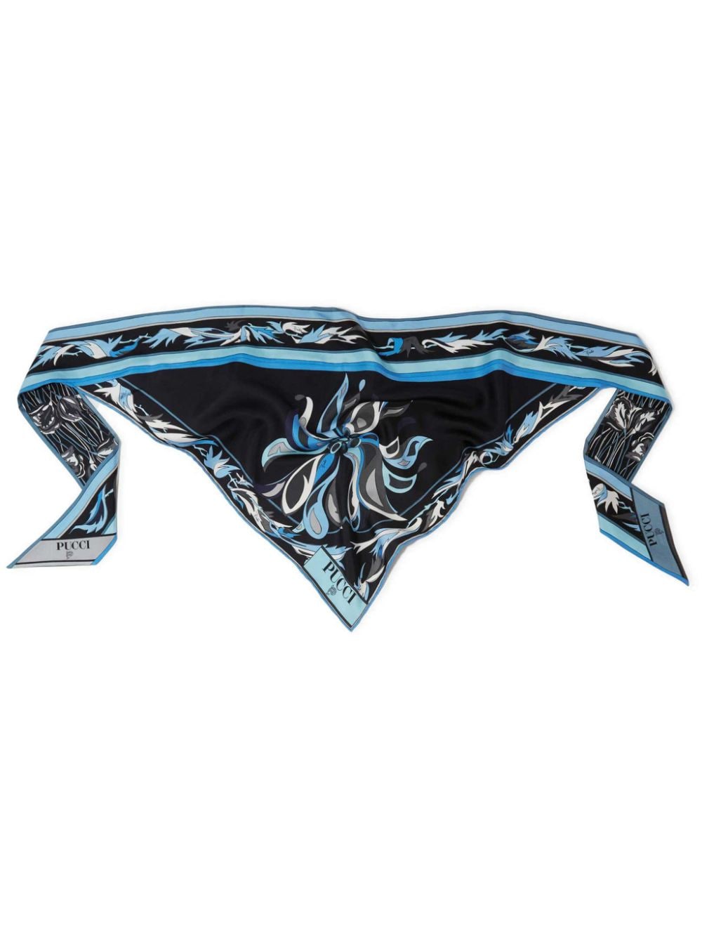 PUCCI floral print silk scarf - Blue von PUCCI
