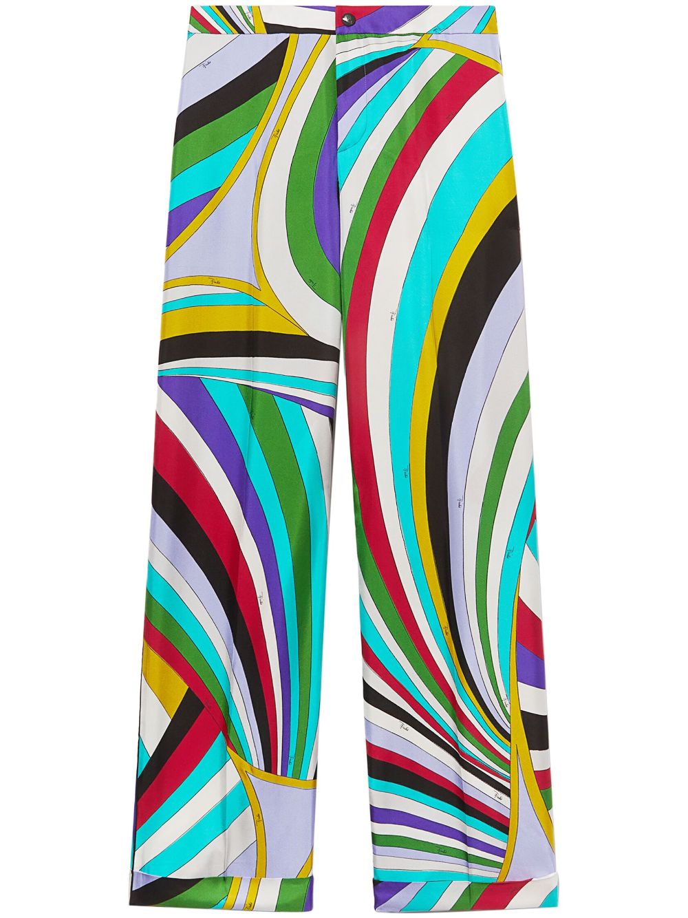 PUCCI logo-print silk flared trousers - Blue von PUCCI