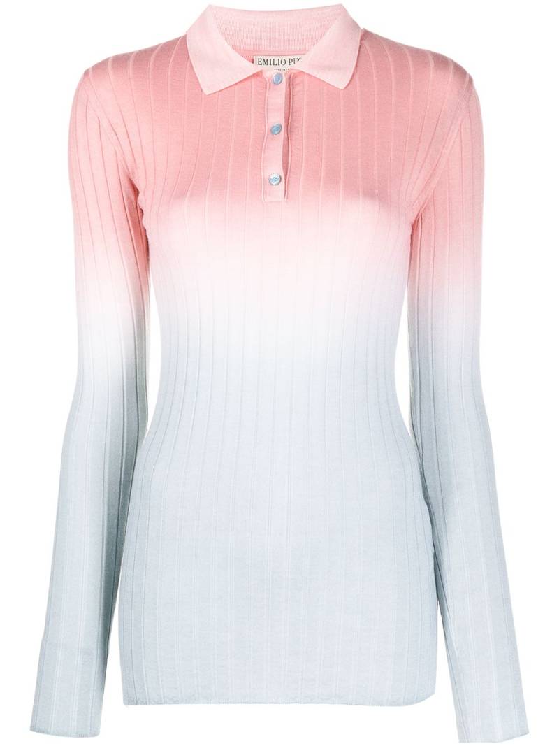 PUCCI ombre ribbed polo shirt - Pink von PUCCI