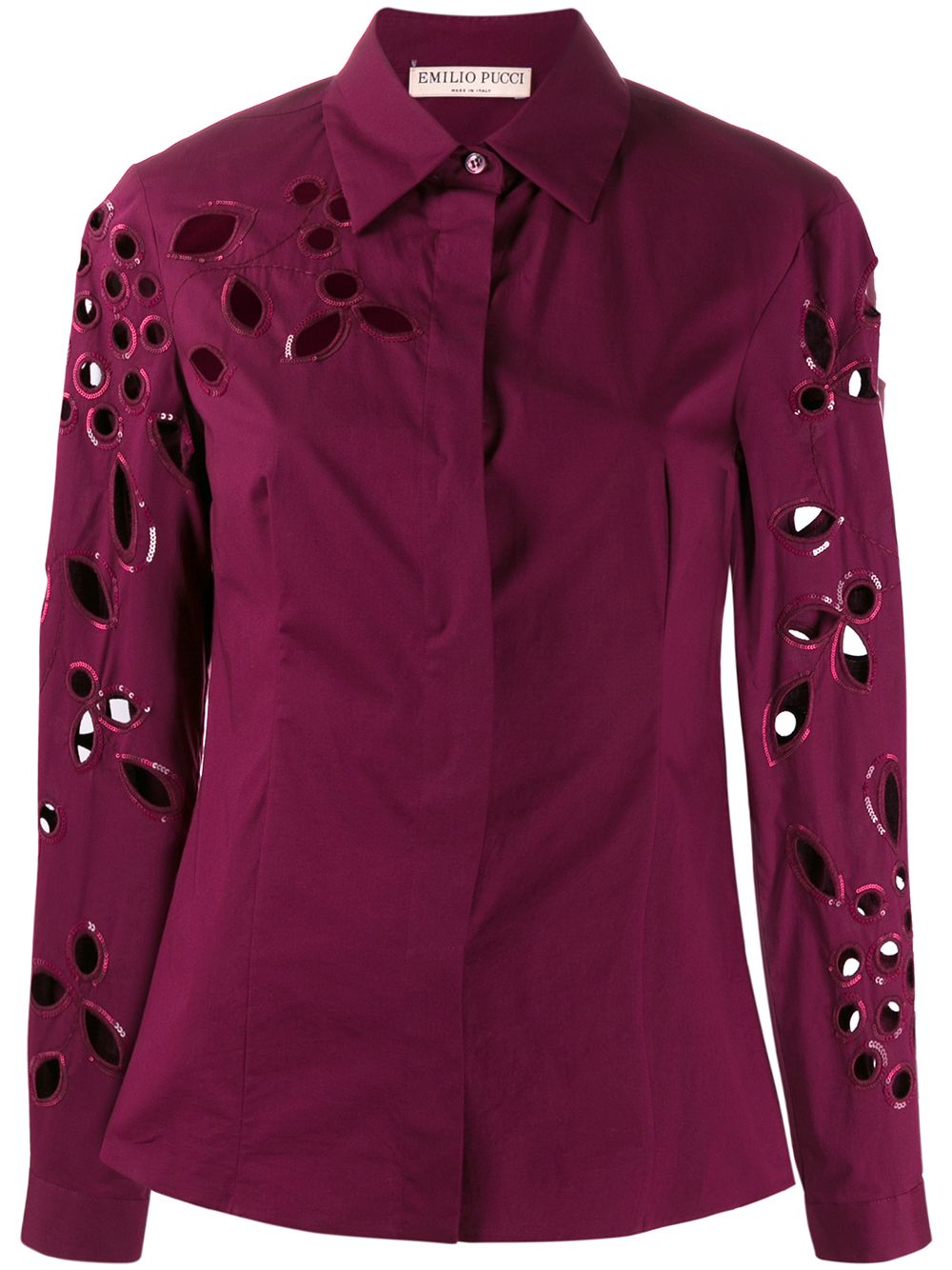 PUCCI sequin trimmed cut-out blouse - Purple von PUCCI