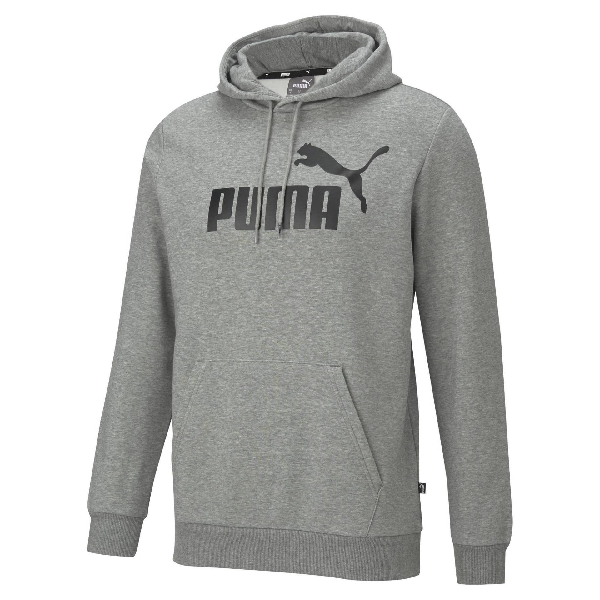 Sweatshirt Bequem Sitzend-ess Big Logo Hoodie Fl Herren Grau S von PUMA