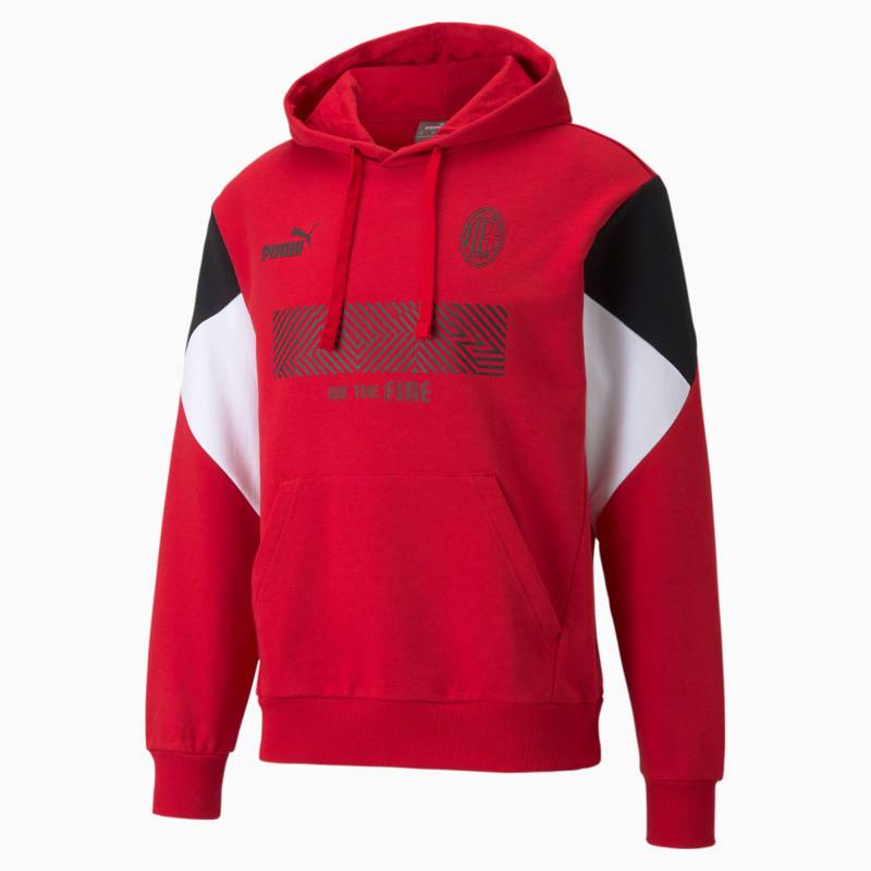 PUMA ACM FtblCulture Fußball-Hoodie für Herren | Mit Aucun | Rot/Schwarz | Größe: L von PUMA