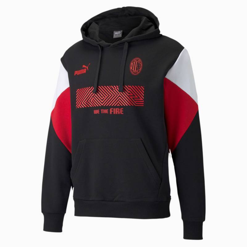 PUMA ACM FtblCulture Fußball-Hoodie für Herren | Mit Aucun | Schwarz/Rot | Größe: 3XL von PUMA