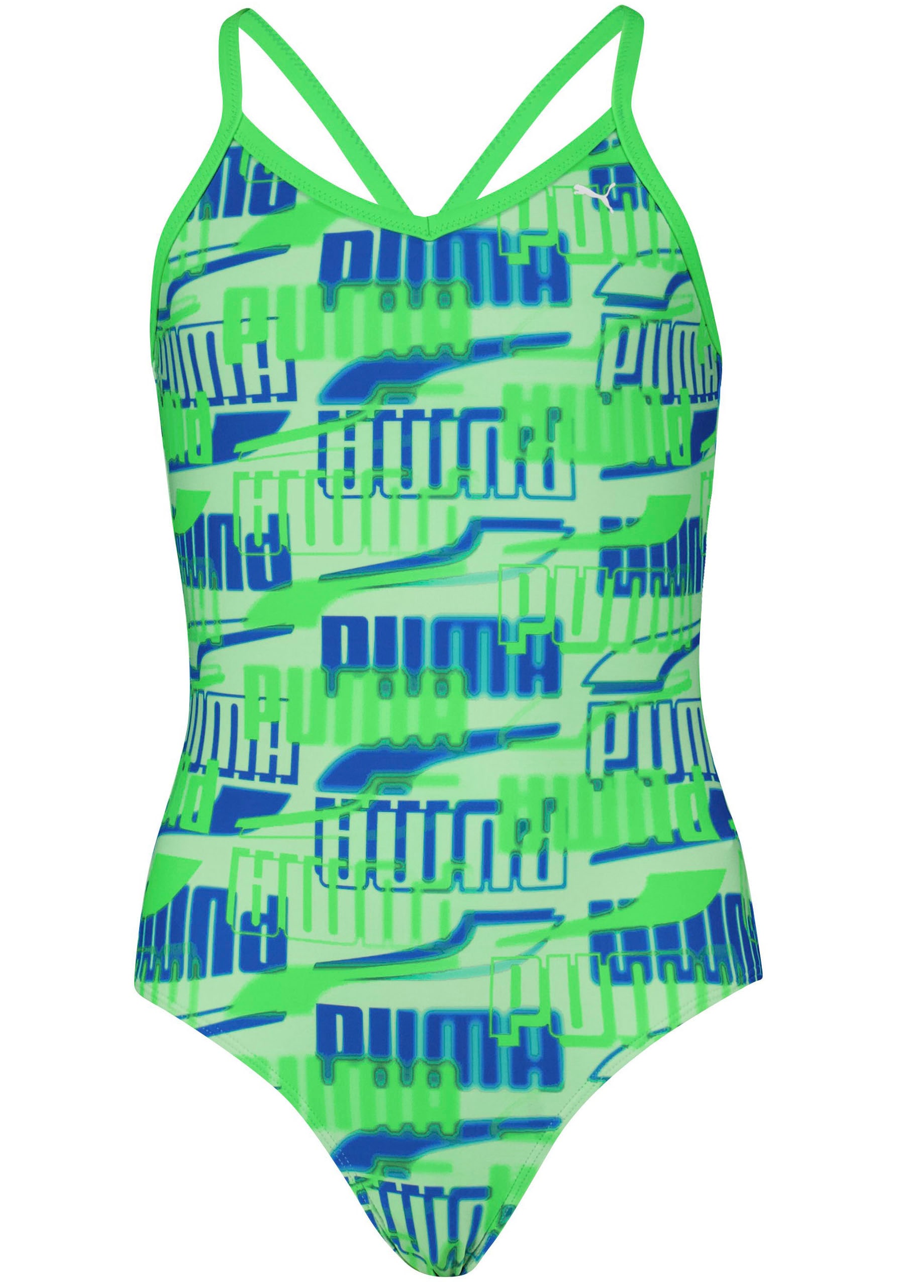 PUMA Badeanzug, Mädchen-Schwimmanzug mit allover Logoprint von PUMA