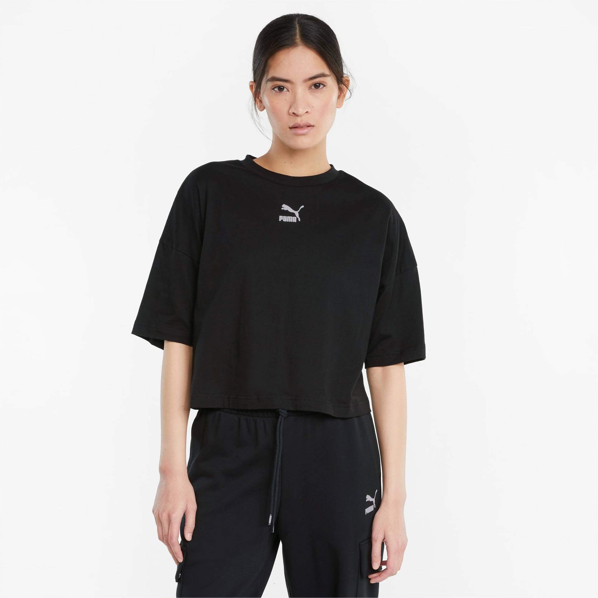 PUMA CLSX Damen Boyfriend T-Shirt | Mit Aucun | Schwarz | Größe: S PUMA CLSX Damen Boyfriend T-Shirt | Mit Aucun | Schwarz | Größe: S von PUMA