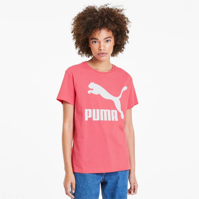 PUMA Classics Logo Damen T-Shirt | Mit Aucun | Rosa | Größe: S von PUMA