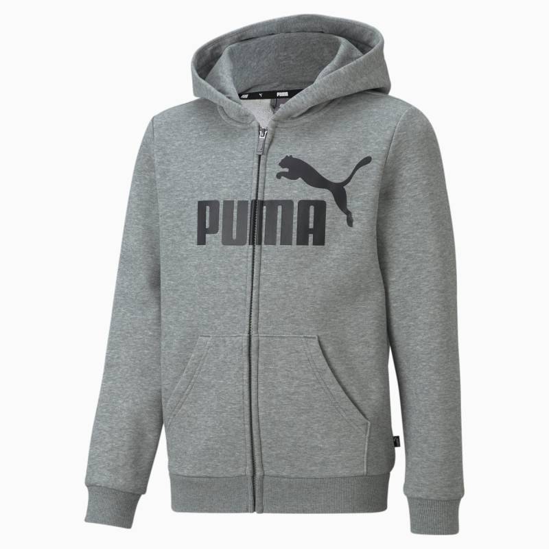 PUMA Essentials Big Logo Jugend Kapuzenjacke Für Herren | Mit Heide | Grau | Größe: 140 von PUMA