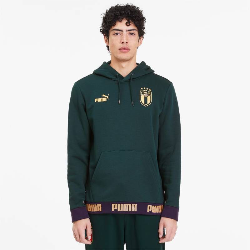 PUMA Italia Football Culture Herren Hoodie | Mit Aucun | Grün/Gold | Größe: 3XL von PUMA