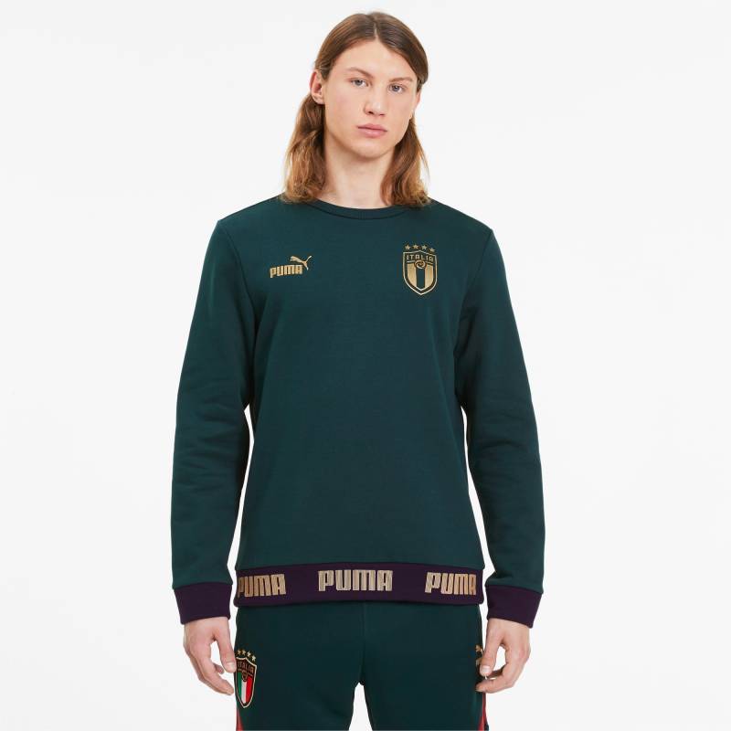 PUMA Italia Football Culture Herren Sweatshirt | Mit Aucun | Grün/Gold | Größe: L von PUMA