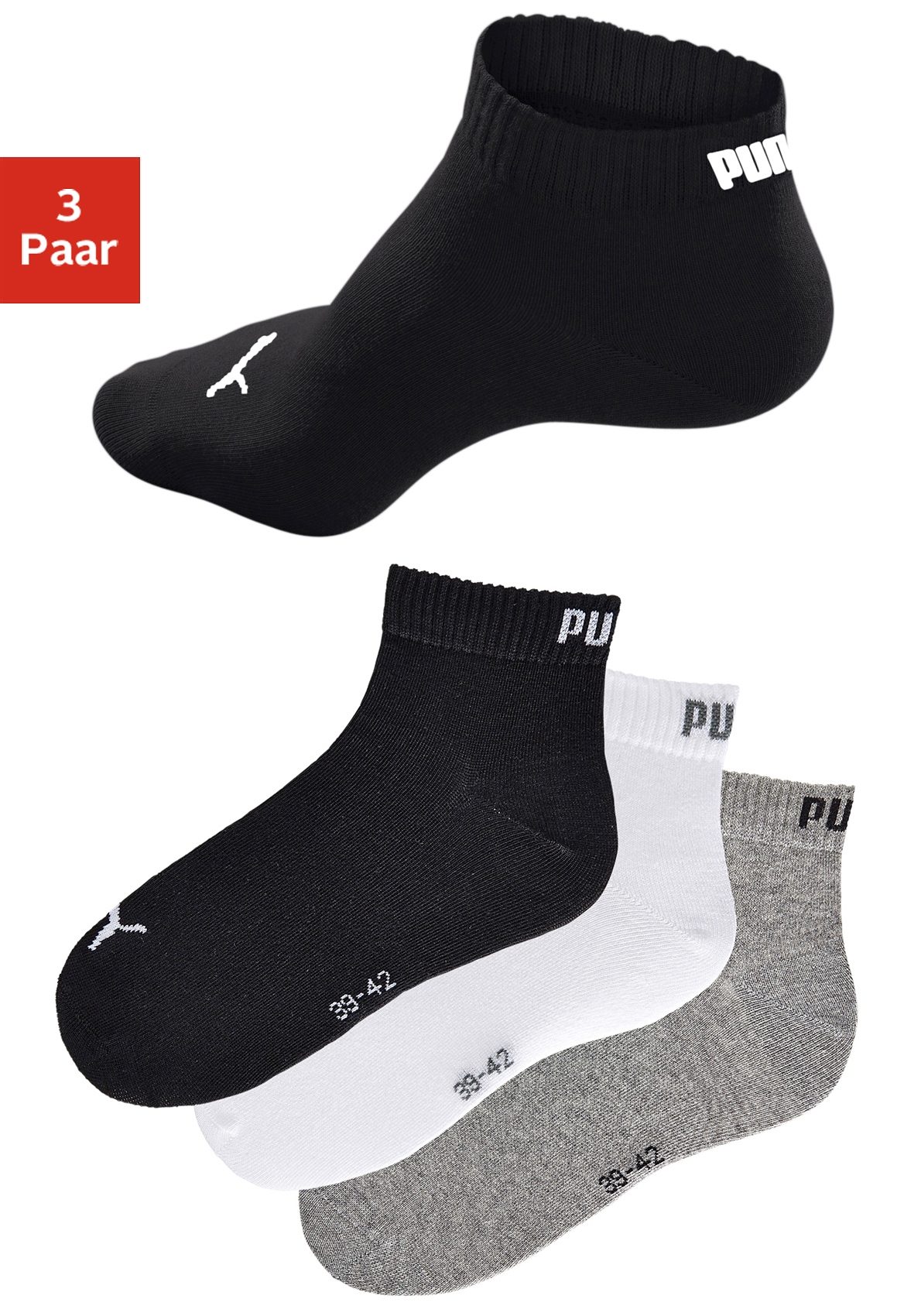 PUMA Kurzsocken, (3 Paar) von PUMA