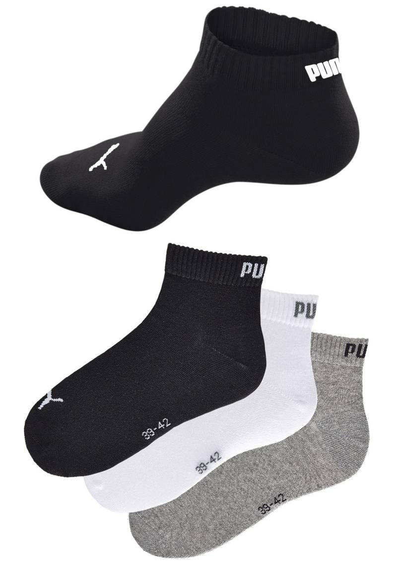 PUMA Kurzsocken, (3 Paar), Atmungsaktiv, Rippenbündchen, weiche Baumwollmischung von PUMA