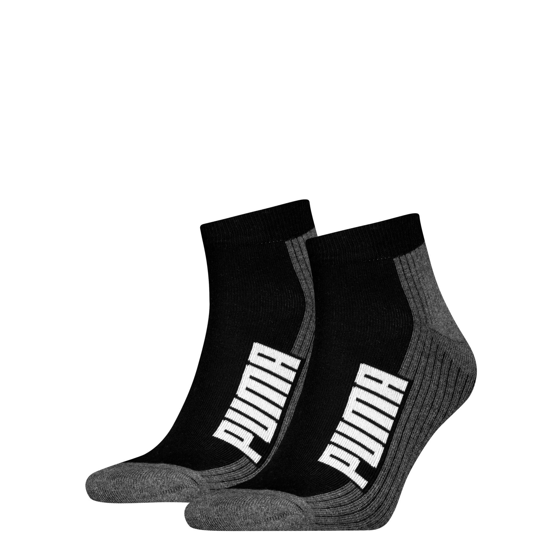 PUMA Kurzsocken »PUMA UNISEX BWT CUSHIONED QUARTER 2P«, (2 Paar), Zweifarbig, Rippenbündchen von PUMA