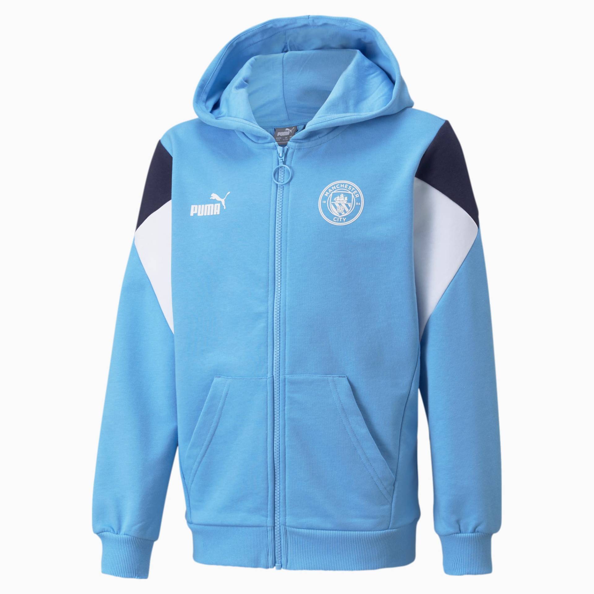 PUMA Man City FtblCulture Jugend Fußball-Hoodie | Mit Aucun | Blau/Weiß | Größe: 176 PUMA Man City FtblCulture Jugend Fußball-Hoodie | Mit Aucun | Blau/Weiß | Größe: 176 von PUMA