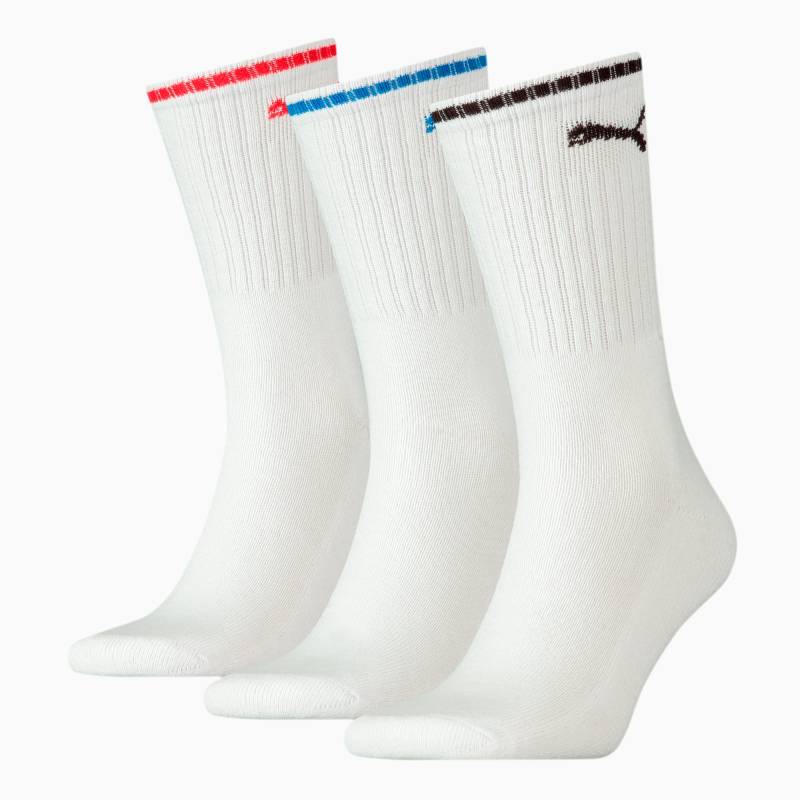 PUMA Unisex Crew Stripe Sportsocken 3er-Pack | Mit Aucun | Weiß | Größe: 47-49 von PUMA