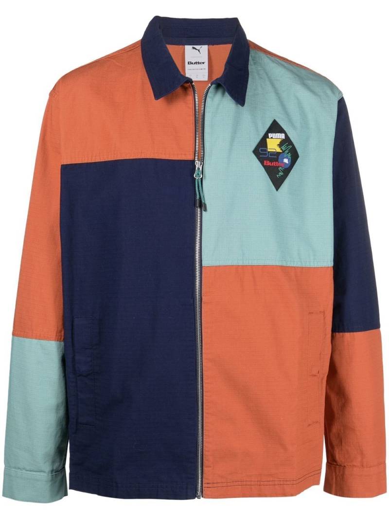 PUMA colour-block zipped shirt jacket - Blue von PUMA