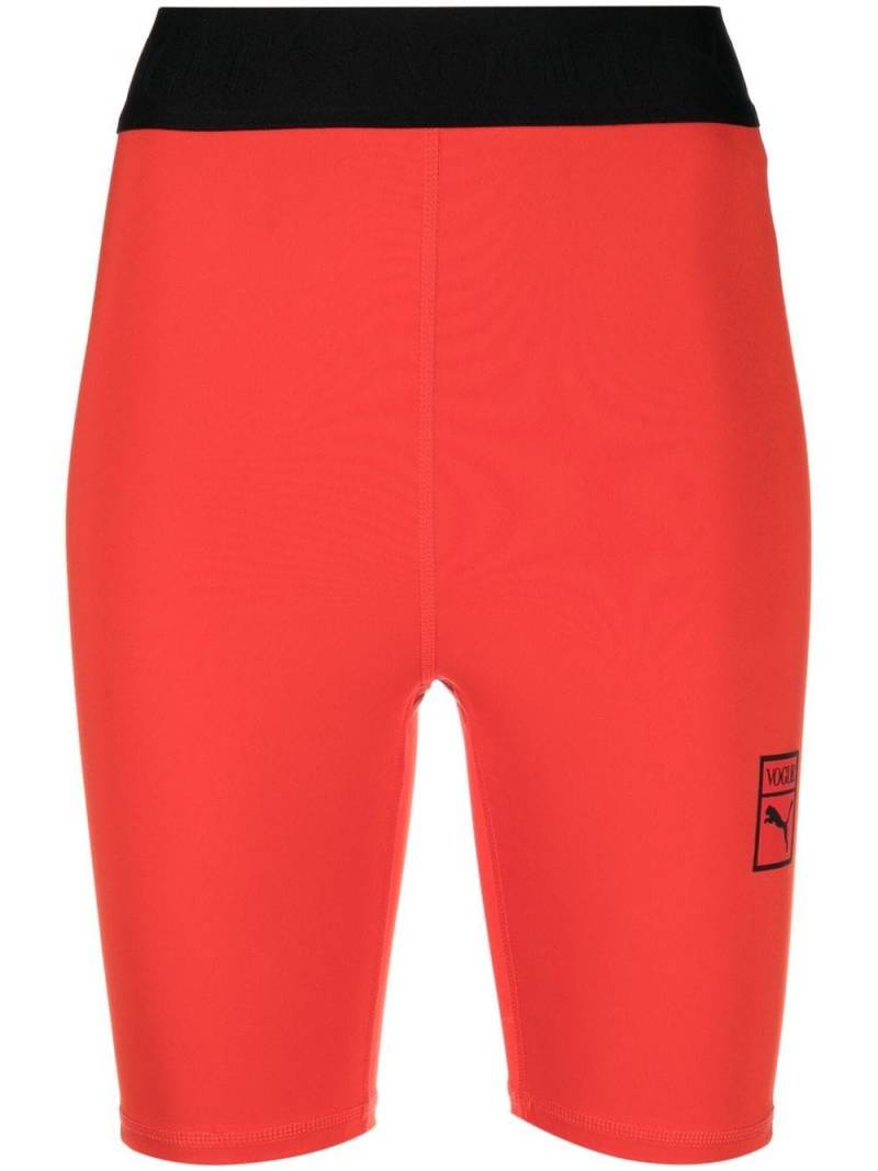 PUMA logo-print cycling shorts - Red von PUMA