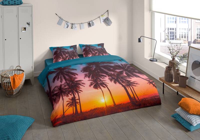 PURE luxury collection Wendebettwäsche »Bora Bora«, Mikrofaser, 135x200, Pflegeleicht, Reissverschluss, Wendeoptik, Palme von PURE luxury collection