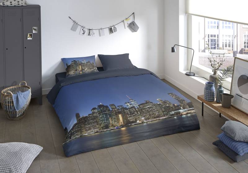 PURE luxury collection Wendebettwäsche »NY City«, Mikrofaser, 135x200, Pflegeleicht, Reissverschluss, Wendeoptik New York von PURE luxury collection