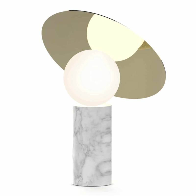 Bola Table Tischleuchte, Farbe white/brass von Pablo Design