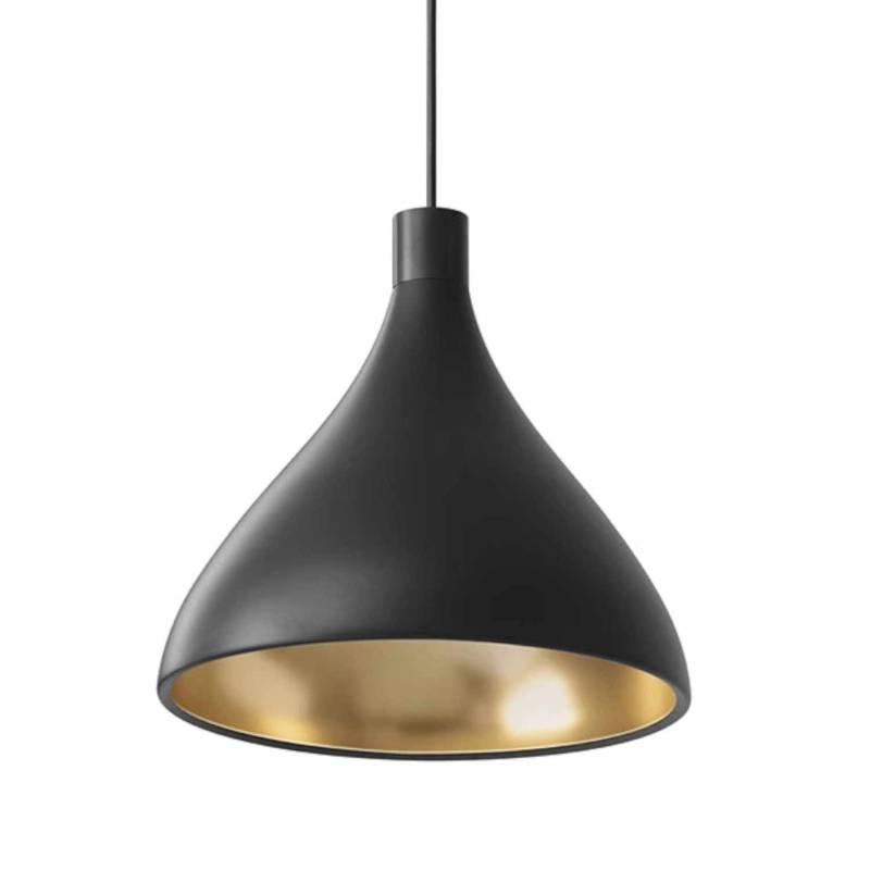 Swell Single Medium Hängeleuchte, Farbe black/brass von Pablo Design