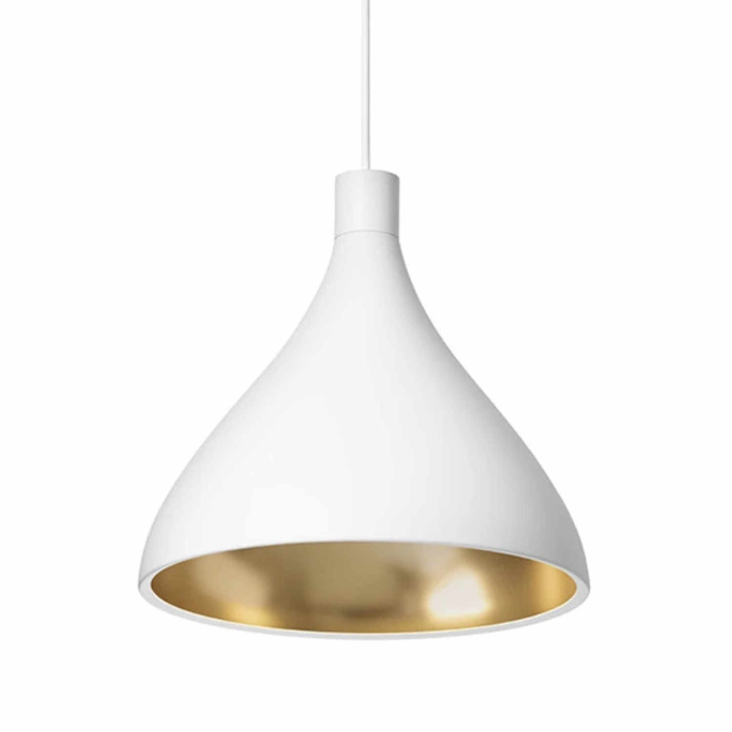 Swell Single Medium Hängeleuchte, Farbe white/brass Swell Single Medium Hängeleuchte, Farbe white/brass von Pablo Design