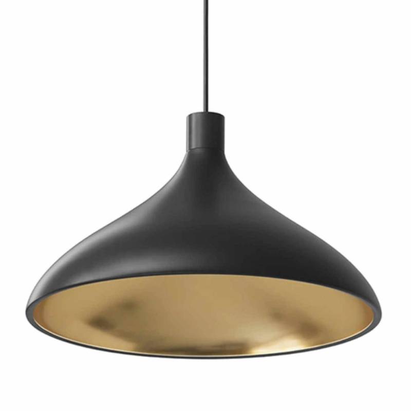 Swell Single Wide Hängeleuchte, Farbe black/brass von Pablo Design