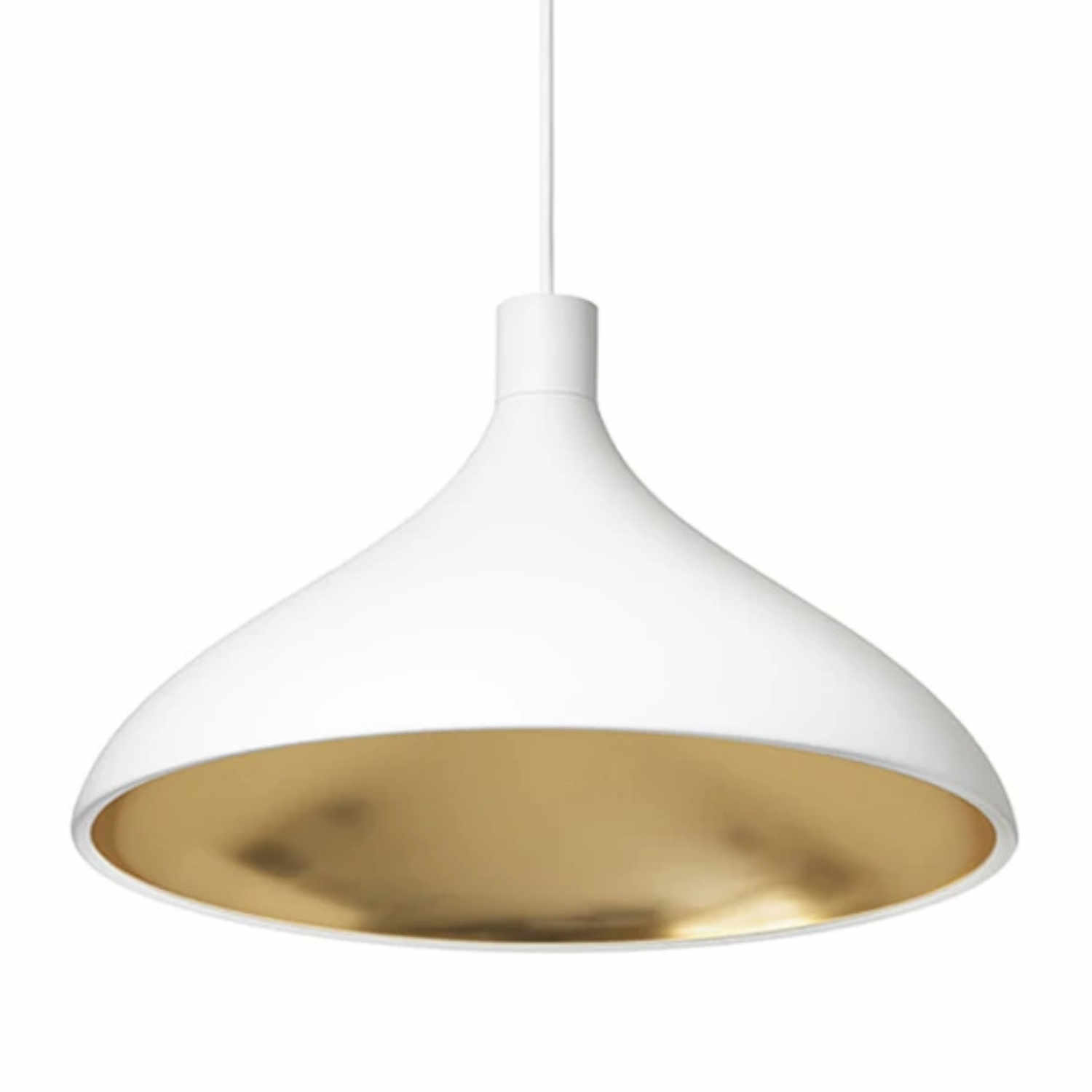 Swell Single Wide Hängeleuchte, Farbe white/brass Swell Single Wide Hängeleuchte, Farbe white/brass von Pablo Design