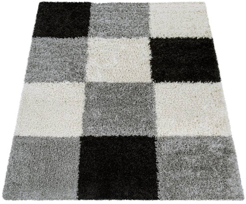 Paco Home Hochflor-Teppich »Mango 316«, rechteckig, 34 mm Höhe, weicher Shaggy, modernes kariertes Design von PACO HOME