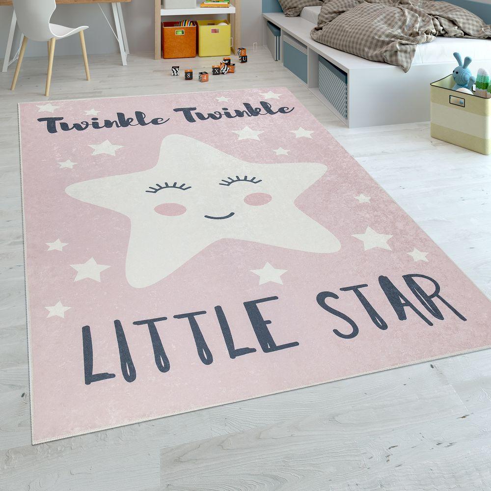 Kinderteppich Lächelnder Stern Mit Spruch Unisex  140x200 cm von Paco Home
