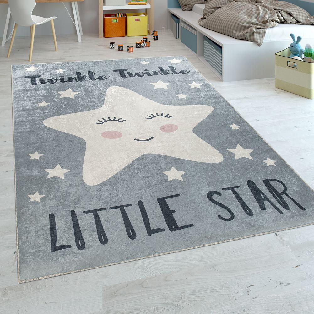 Kinderteppich Lächelnder Stern Mit Spruch Unisex  140x200 cm von Paco Home