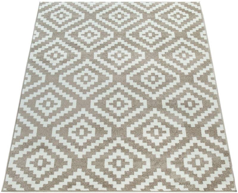 Paco Home Teppich »Stella 400«, rechteckig, 16 mm Höhe, Kurzflor, Pastell Farben, Rauten Design, Wohnzimmer von PACO HOME