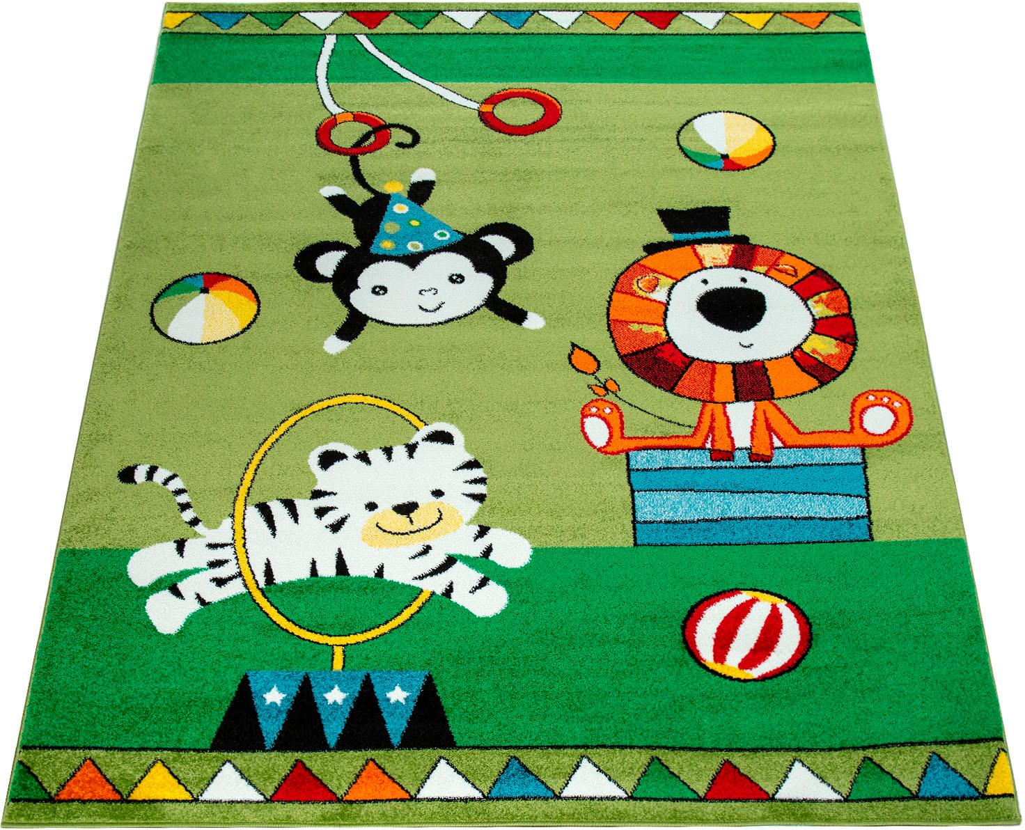 Paco Home Kinderteppich »ECE 959«, rechteckig, Kurzflor, Motiv süsse Zirkus Tiere, Kinderzimmer von PACO HOME